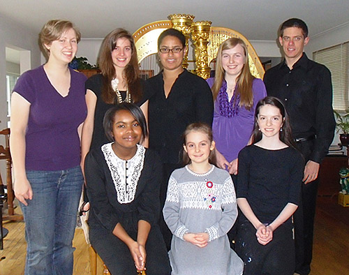 harp lesson students